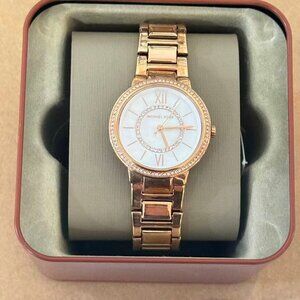 Michael Kors Gabbi MK3961 Women's Rose Gold Tone MOP Dial Crystal Watch